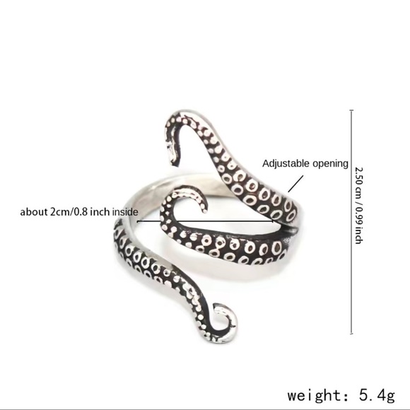 New Unisex Octopus Ring Titanium Steel Openings Adjustable Style Ring Gold - Picture 4 of 7